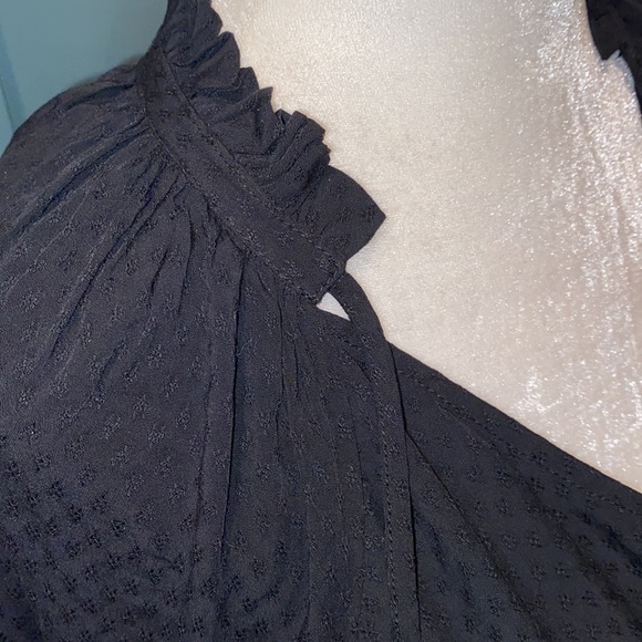 NWT Bp. Tie Neck Balloon Sleeve Blouse in Black - Picture 5 of 11